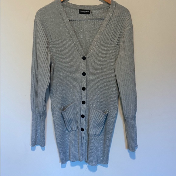 WINTER SALE - Karl Lagerfeld Longline Cardigan - Picture 3 of 7